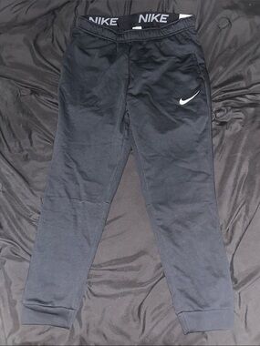 Nike Black Kids Joggers with White Swoosh